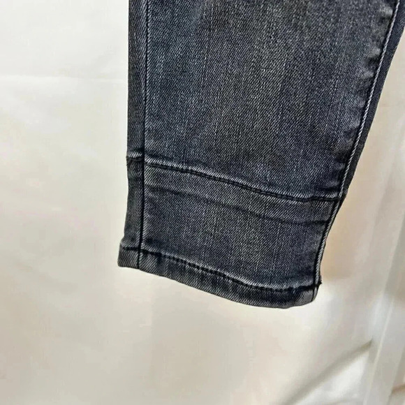 Judy Blue Skinny Fit 5|27 Black Denim Distressed Jeans with Plaid Patch - Picture 13 of 16